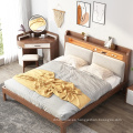 Cama de madera maciza con carga USB Cama de madera